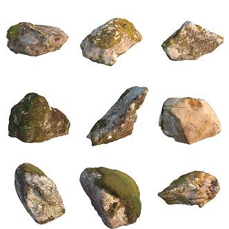 Moss Stone Boulder Rock 3d model