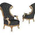 Elegant Classic Accent Chair With Ornate Gold Frame And Tufted Fabric Design