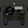 Military Green Armored Vehicle With Red Star Emblems And Off Road Wheels Design