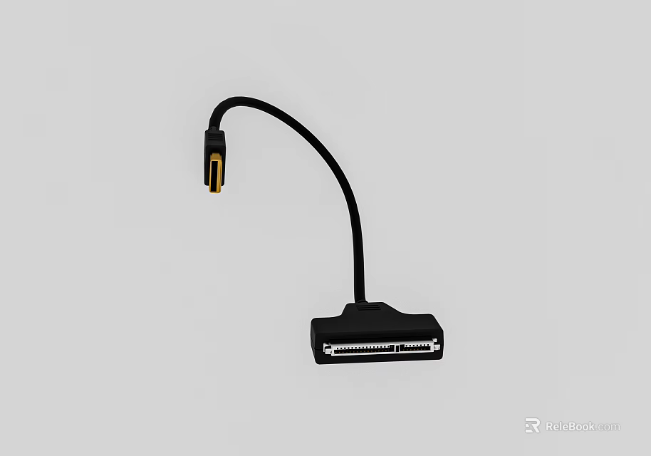 Mobile Digital USB C Adapter Hub Flexible Cable Multi Port Connector 3d model 