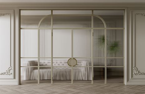 French sliding door glass double door 3d model