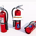 Red Fire Extinguishers As Essential Fire Safety Equipment For Emergency Use 3d model