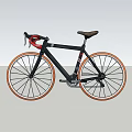 Stylish Black Bicycle With Red Handlebars Brown Seat And White Rims