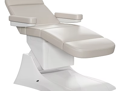 Modern Beige And White Medical Treatment Chair With Leather Upholstery Armrests And White Base 3d model