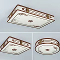 Chinese Style Square And Round Ceiling Light With Traditional Patterns And Elegant Design 3d model