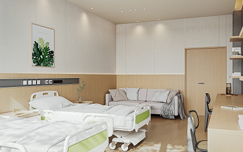 Nursing Home Ward Standard Room Ward 3d model