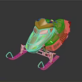 Golden Snowmobile With Streamlined Metallic Design And Reflective Surface Details