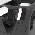 Aircraft Cockpit Console With Two Seats Control Buttons And Instrument Panels 3d model