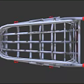 Mini Shopping Cart with Red Wheels Handle and Metal Frame on Gray
