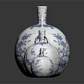 Furniture Decorative Blue And White Porcelain Vases With Bird Bamboo Patterns Different Sizes