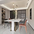 Modern Living Dining Room Interior Design With TV Wall Fireplace And Coffee Table