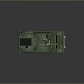 Green Military Off-Road Vehicle Building Block Model with Open Doors Interior Seats and Roof Equipment