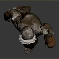 Game And Movie Character In Thick Fur Hat Brown Coat Pants With Frosty Boots Gloves