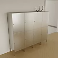 Silver Metal Freestanding Storage Cabinet With Multiple Doors For Modern Interior 3d model