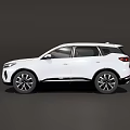 White SUV With Modern Sleek Exterior Design Black Alloy Wheels And Front Styling