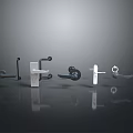 Modern Door Handles In Various Styles For Home Interior Hardware Use 3d model