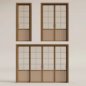 Quiet Wind Antique sliding door Kitchen door 3d model