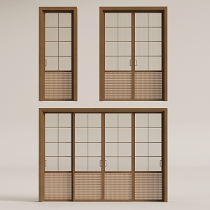 Quiet Wind Antique sliding door Kitchen door 3d model