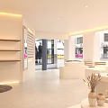 Elegant Modern Jewelry Store Interior With Display Shelves Mirrors And Warm Lighting