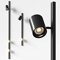 Modern Black Wall Lights With Round Bulbs And Cylinder Design For Interior Decor