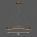 Modern Circular Chandelier With Double Metal Rings And LED Lighting For Interior Ceiling
