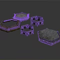Stone Textured Scene Components With Various Shapes And Mossy Green Accents
