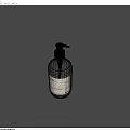Transparent Hand Sanitizer Bottle With Black Pump Dispenser And Blue Liquid