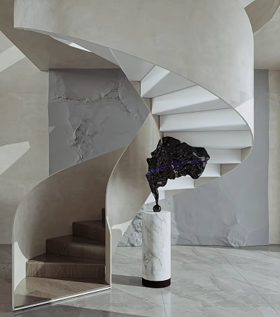 modern staircase revolving staircase 3d model