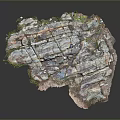 Natural Wood Stone Slabs With Colorful Surface Texture And Green Moss Details