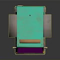 Colorful 3D Food Truck Model With Turquoise Green Orange Design Purple Windows Awning And Antenna