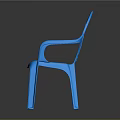 Ergonomic Blue Plastic Leisure Chair With Perforated Backrest And Armrests