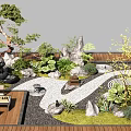 Japanese Zen Garden Design With Dry Landscape Stones Green Plants And Pathway