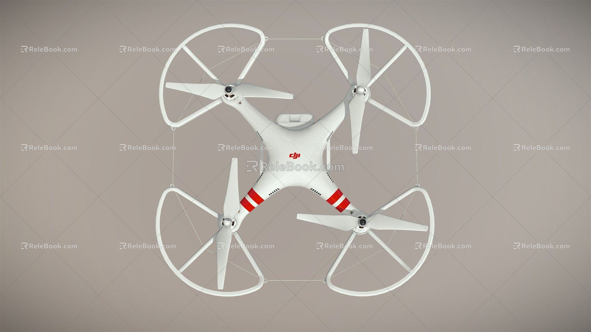 Modern UAV DJI UAV quadcopter with propeller shield 3d model