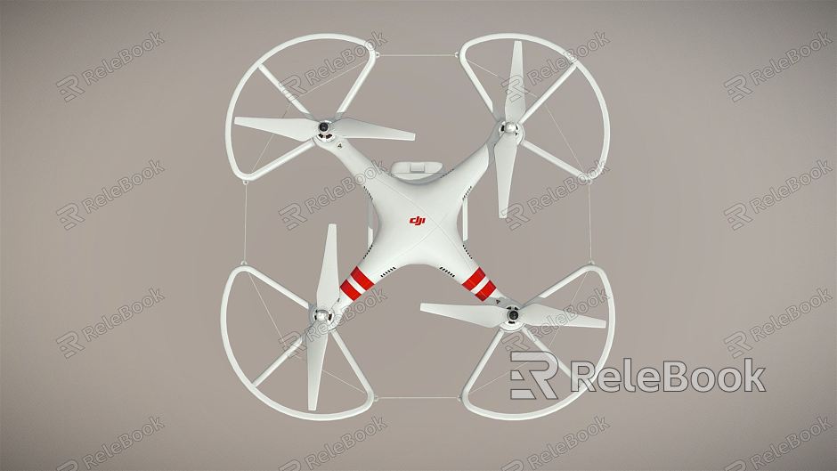 Modern UAV DJI UAV quadcopter with propeller shield model