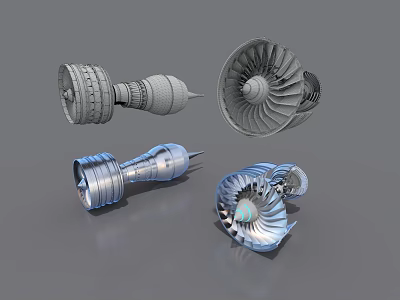 Industrial Equipment Aero Engine Turbine Blades And Precision Metallic Mechanical Components 3d model