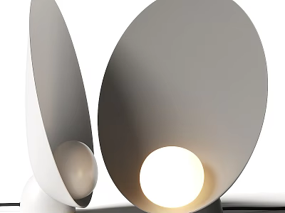 Modern Table Lamp With Sleek Curved Shades And Soft Glowing Light 3d model