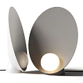 Modern Table Lamp With Sleek Curved Shades And Soft Glowing Light