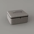 Gray Fabric Storage Box With Handle Black Trim And Square Design 3d model