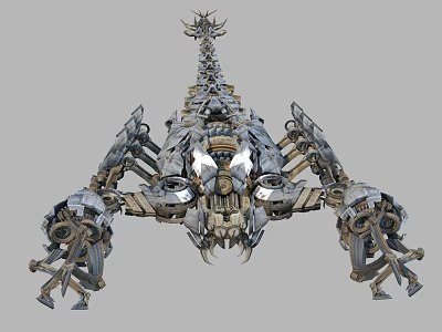 Detailed Mechanical Scorpion With Futuristic Metallic Exoskeleton And Robotic Limbs Design 3d model