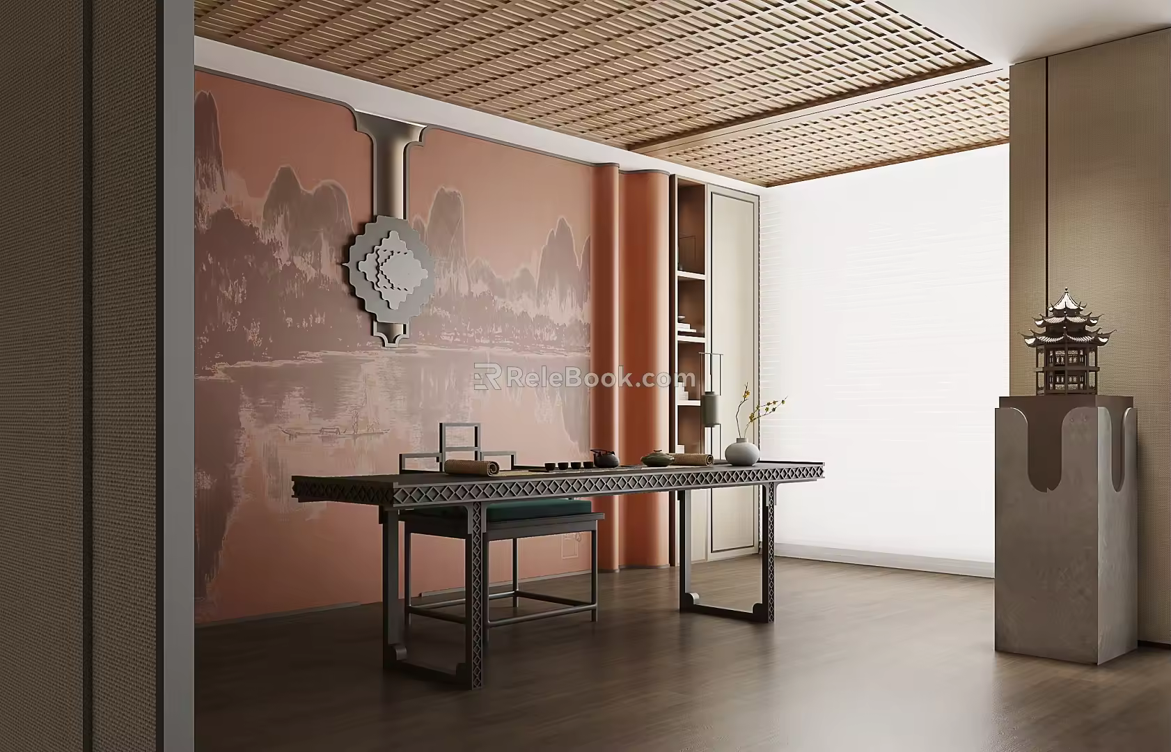 New Chinese Style Study 3d model