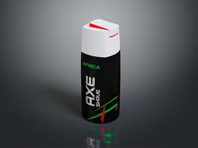 AXE Africa Cool Breeze Body Spray Can With White Cap And Black Red Green Design 3d model