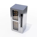 Modern Stainless Steel Kitchen Appliance With Double Layer Glass Doors And Freshly Baked Bread Inside