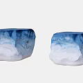 Two Stylish Outdoor Chairs With Blue And White Gradient Marble Like Texture