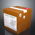 Vintage Smith Visible Cardboard Box With Label And Printer Illustration For Household Supplies