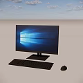 Modern Desktop Computer Setup With LED Monitor Keyboard Mouse And Windows Operating System