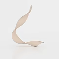 Elegant Light Pink Twisted Spiral Abstract Sculpture on White Background 3d model