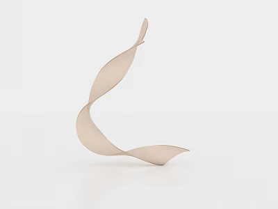 Elegant Light Pink Twisted Spiral Abstract Sculpture on White Background 3d model