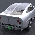Modern White Sports Car with Aerodynamic Design Transparent Roof Sporty Headlights and Front Grille