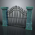 Modern Iron Gate Design With Ornate Carved Pillars And Intricate Metal Work