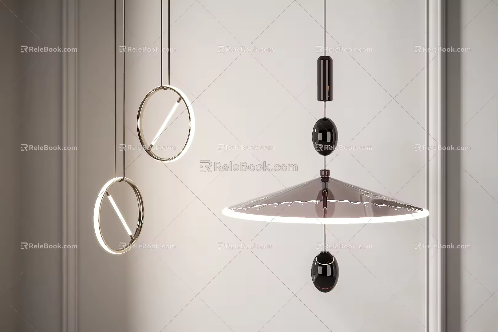 Modern chandelier combination 3d model